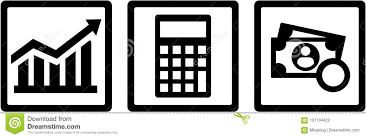 Tax Advisor Icons Chart Calculator Money Stock Vector