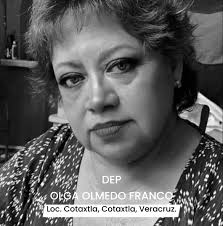 SE INFORMA DEL SENSIBLE FALLECIMIENTO DE LA SEÑORA OLGA OLMEDO FRANCO Doña  Olga, una persona muy querida y apreciada dentro de la localidad. Desde  este le deseamos pronta resignación a familiares y