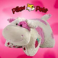 Pillow Pets S Instagram Post Who Wants Pillow Pets To Bring Back The Strawberry Cow Tiktok Nostalgia Pillowpe Animal Pillows Cow Pink Cow