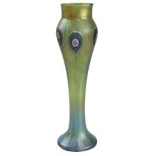 Peacock vase glass cyan, vase, blue, navy blue, color png. Tiffany Studios New York Art Peacock Eye Glass Vase For Sale At 1stdibs