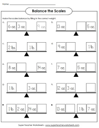 Measuring Weight Pounds And Ounces Worksheets