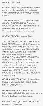 Yoda , anakin skywalker , obi wan kenobi vs count dooku, dew it. Honestly Not A Meme But I Found This Part Of One Of The Rots Drafts Interesting Obi Wan Vs Grievous Early Script Prequelmemes
