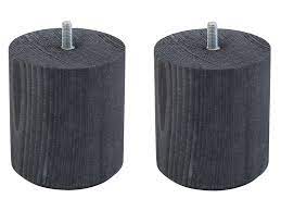 jeu de pied x2 bois massif 10 cm coloris anthracite mat vente de pied de lit conforama