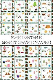 Save time and get right to the playful learning with our printable lesson plan sets. Free Printable Camping Seek It Game Free Printable Games Printable Games For Kids Camping Games