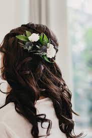 Blue Thistle White Carnation Wedding Hair Piece Bridal Hair Inspiration Bridal Hair Inspiration Wedding Hair Pieces Carnation Wedding