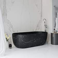 Painted tubs are available for those who want a more customized bathtub. Oval Bathtub Zurich Marquina Riluxa Freestanding Marble Black