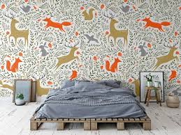 Removable Wallpaper Forest Wallpaper Self Adhesive Etsy Removable Wallpaper Bedroom Grey Wallpaper Bedroom Removable Wallpaper