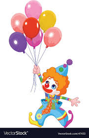 The Clown Fly S With Balloons Vector Illustration Download A Free Preview Or High Quality Adobe Illustrator Ai Circus Crafts Happy Birthday Clip Art Balloons