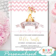 Some printable baby shower invitation kits include blank cards, matching envelopes, reply cards, reply card envelopes, and more — all at a fraction of the price it costs for conventional invitations from the gift. Chevron Pink Giraffe Baby Shower Invitations D441 Baby Printables