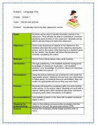 Art Lesson Plan Template Inspirational Language Arts Lesson Plan Sample Education Teaching Lesson Plans Templates Teaching Lessons Plans Lesson Plan Templates