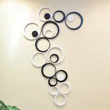 Each ring is creatively sculpted out of solid metal to add an enduring style to any contemporary inspired home. Ca Fashion Decor 5 Circles Ring Indoor 3d Wall Art Home Decoration Black 5 Circles From The Largest To Smalles Diy Canvas Wall Art Sticker Decor Wall Sticker
