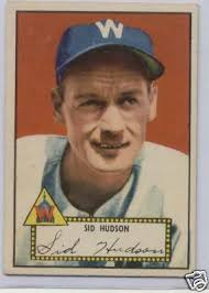 1952 Topps #60 Sidney Hudson- Washington Senators-Nice!