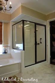 This Was A Brass Shower Enclosure That Was Spray Painted Master Bathroom Makeover Home Bathroom Makeover