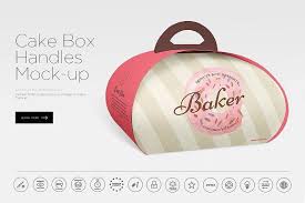 Cake Box Handles Mock Up Box Cake Box Mockup Mockup Free Psd
