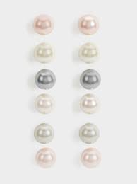 Set Of Faux Pearl Studs Earrings Parfois Com