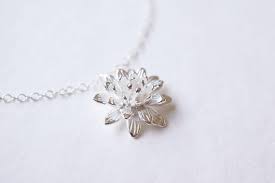 Sterling Silver Lotus Necklace Etsy Lily Necklace Lotus Necklace Lotus Necklace Silver