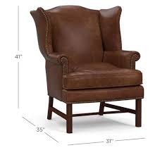 Thatcher Leather Wingback Chair Pottery Barn +15 colors | 3 options available in 15 colors and 3 options.