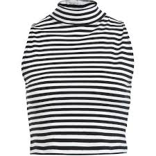 Black And White Striped Shirt Turtleneck Miss Selfridge Stripe Turtle Neck Crop Top 12 Liked On Polyvore Featuring Tops Shirt Turtle Neck Crop Top Black And White Crop Tops Black And White Shirt