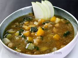 How To Make Spanish Vegetable Soup Recipe By Masterchef Sanjeev Kapoor Spanish Vegetables Vegetable Soup Recipes