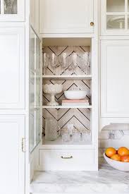 Wallpaper Behind Glass Cabinet Interior Design Kitchen Home Decor House Interior