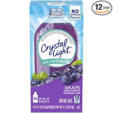 Amazon Com Crystal Light Sugar Free Grape Energy Drink Mix With Caffeine 120 On The Go Packets 12 Packs Of 10 Energy Drinks Grocery Gourmet Food