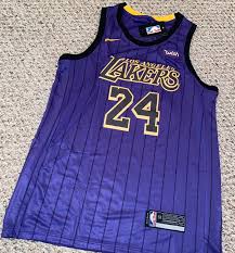 The los angeles lakers honored kobe bryant during halftime of monday night's game against the warriors, retiring both his no. Kobe Bryant Alternate Purple Los Angeles Lakers Adult 52 Jersey Basketball Apparel Jerseys