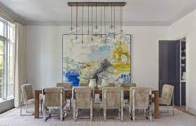 Large trendy turquoise floor kitchen/dining room combo photo in miami with white walls. 35 Dining Rooms With Large Tables Chairish Blog