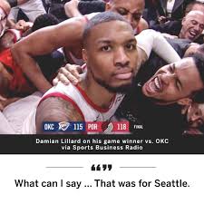No not you dwight, i'm talking about guys that made a game winner but left a millisecond on the clock and got tangled up on a screen so he missed seeing mine. Damian Lillard Dedicates His Game Winner Against The Thunder To Seattle Matthew Davidson