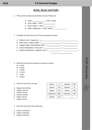 Write a reaction for hcl and water to illustrate your explanation. Gcse Chemistry Acids Bases And Salts Worksheet Teaching Resources