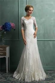Modest Mermaid Scalloped Neck Short Sleeve Vintage Lace Wedding Dress Wedding Dresses Wedding Dresses Lace Wedding Dress Inspiration
