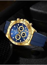 NAVIFORCE NF8054 Luxury Chronograph Men's Watch – Gold & Blue Sport Design  | Best Price KSA | Riyadh, Jeddah