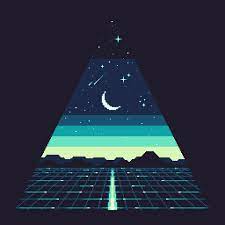 Pixel Art Triangle Geometric Scene Night Sky Pixelart Pixel Art Night Art Pixel Art Background
