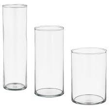 Cylinder Vase Set Of 3 Clear Glass