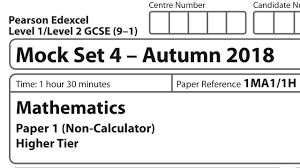 Edexcel Gcse Maths Mock Set 4 9 1 2018 Paper 1 Higher Non Calculator Full Walkthrough Youtube