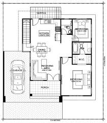 A staircase leading to the second floor is located in front of the panoramic window. Kassandra Two Storey House Design With Roof Deck Pinoy Eplans Two Storey House Design Two Storey House Model House Plan