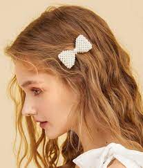 Pearl Bow Hair Clip Pearl Gold Wedding Barrette Clips Etsy Bow Hair Clips Bridal Hair Clip Hair Clips