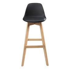 Chaise De Bar Style Scandinave Noire Et Chene Massif Ice Chaise Bar Chene Massif Chaise