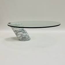 Vintage coffee table a piece of furniture of italian design from the 80s.craftsmanship experimental of new materials and techniques in wood with a composite marbled. Italian Carrara Marble Glass Coffee Table By Team Form For Ronald Schmitt 1970s 169692