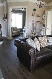 New Flooring Reveal And A Giveaway Leather Sofa Living Room Leather Couches Living Room Couches Living Room