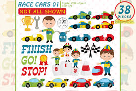 Of fonts downloaded in last 7 days. Cute Race Cars Clipart Graphic By Clipartfables Creative Fabrica