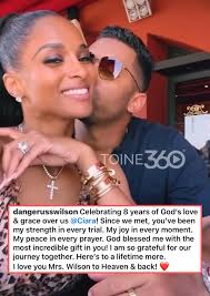Happy Anniversary to The Wilson's! Russell and Ciara are celebrating 8  beautiful years of marriage 💍🚭