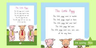 A fingers & toes nursery rhyme book (fingers & toes nursery rhyme. This Little Piggy Display Poster