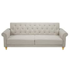 E schienale sono in poliuretano ad alta densità, e i rivestimenti sono completamente sfoderabili. Divano Letto Imbottito 3 Posti Beige In Cotone E Lino Lise Maisons Du Monde