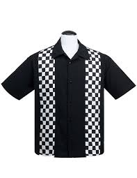 Black And White Checkered Button Up Shirt V8 Retro Checkered Button Up Panel Shirt By Steady Clothing Steady Clothing Shirts Bowling Shirts
