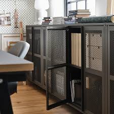 All components purchased separately, then took apart the ends of the shelf with a table saw, cut them to custom length to fit the. Ivar Schrank Mit Turen Grau Netz 80x83 Cm Ikea Osterreich