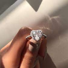 Crystal Heart Ring Heart Shaped Wedding Rings Heart Shaped Rings Crystal Engagement Rings
