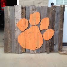 Clemson Wooden Pallet Wall Decor By Blessitdesigns On Etsy 120 00 Wooden Pallet Wall Pallet Wall Decor Pallet Wall