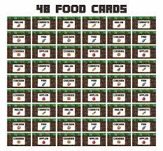 Line up the food tent card on the scoring board, printed side down. 10 Best Minecraft Food Printables Card Printablee Com