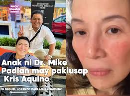 ANAK NI DR. MIKE PADLAN NAGSALITA NA AT IPINAGTANGGOL ANG AMA TUNGKOL SA  NAGING PAHAYAG NI KRIS AQUINO. Narito ang naging pahayag ni Miguel Lorenzo  Padlan para ipagtanggol ang reputasyon ng kanilang