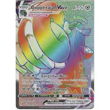 Rainbow pokemon cards are rare pokemon cards that, instead of normal coloring, have a rainbow coloring over the top of them. Pokemon Trading Card Game 199 192 Copperajah Vmax Full Art Rainbow Rare Card Sword Shield Rebel Clash Trading Card Games From Hills Cards Uk